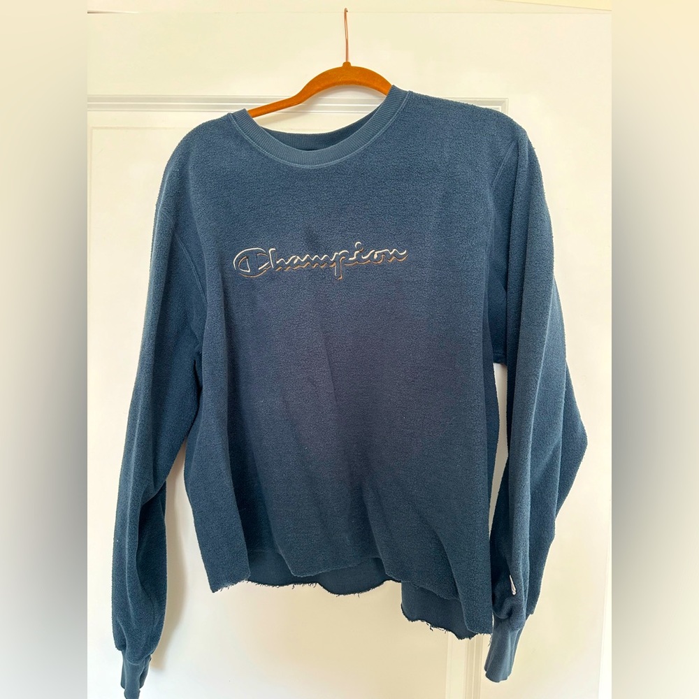Champion - Blue Cropped Vintage Swearshirt